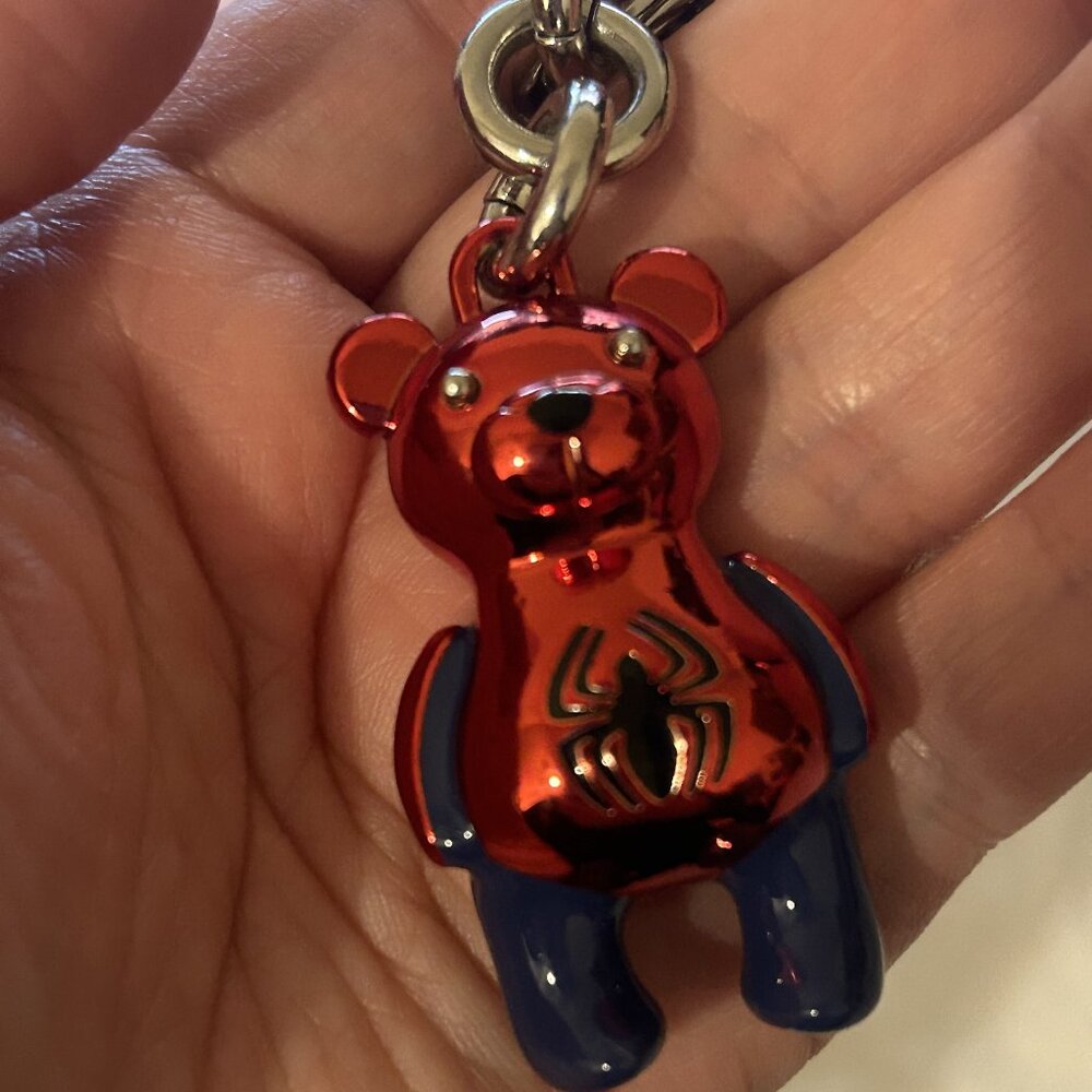 Authentic Coach Marvel Spider-Man Bear Key Chain Pre Owned With Tag